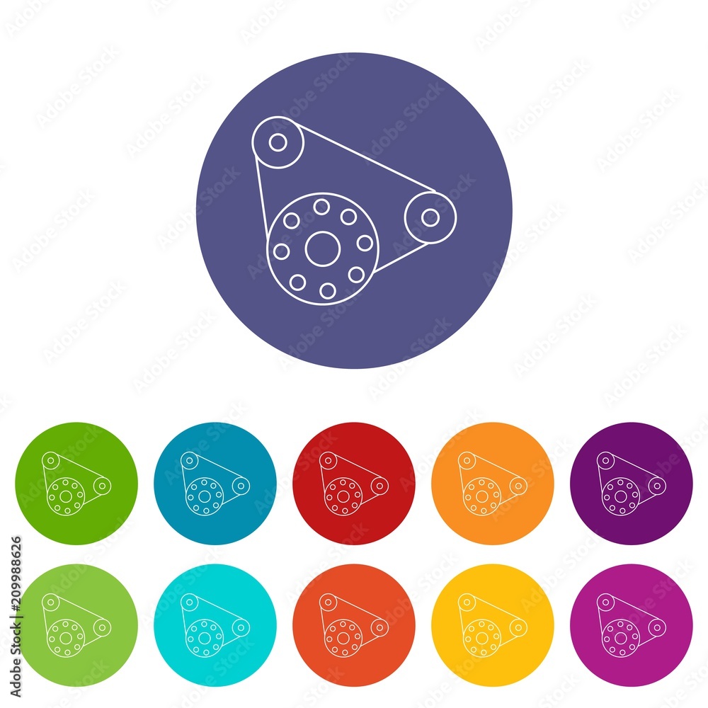 Poster motor icons color set vector for any web design on white background
