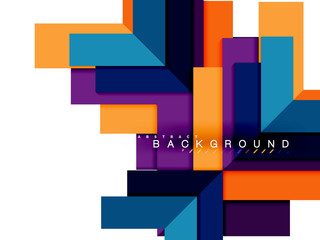 Multicolored abstract geometric shapes, geometry background for web banner