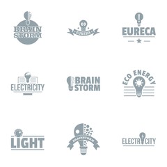 Brilliant thought logo set. Simple set of 9 brilliant thought vector logo for web isolated on white background