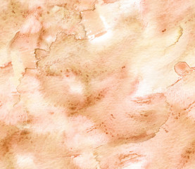 Seamless background pattern with beige and light brown brush strokes painted in watercolor