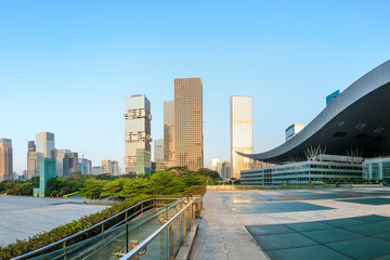 Obraz na płótnie Canvas Beautiful modern city skyline in Shenzhen,China