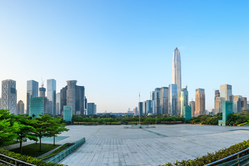 Fototapeta na wymiar Beautiful modern city skyline in Shenzhen,China
