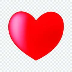 Red heart icon, love vector