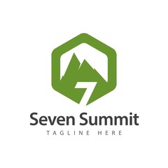 Seven Summit Logo Vector Template Design Illustration