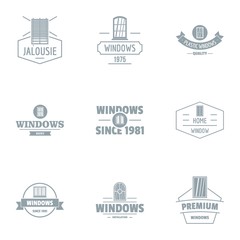 Fototapeta na wymiar Fix window logo set. Simple set of 9 fix window vector logo for web isolated on white background