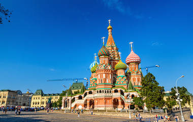 Naklejka premium Saint Basil Cathedral in Red Square of Moscow
