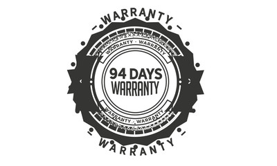 Fototapeta na wymiar 94 days warranty icon vintage rubber stamp guarantee