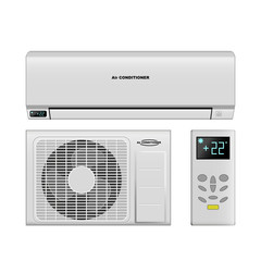Realistic air conditioning, air conditioner vector illustrations.