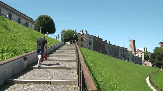 View from the Gerhard Ott staircase to Bassano del Grappa, Italy.