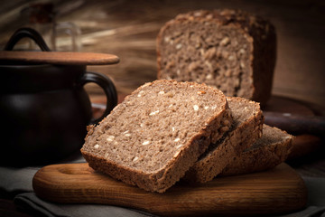 Wholemeal bread with sunflower seeds.