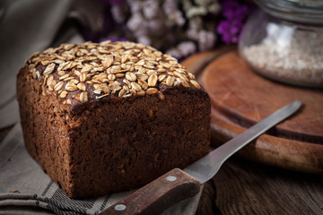 Whole Grain rye bread with seeds.