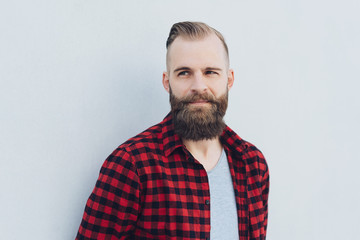 Fototapeta premium Thoughtful bearded man watching to the side