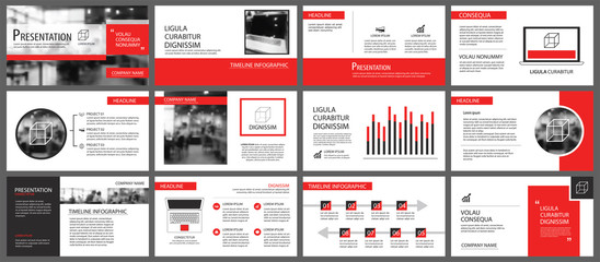 Red and white element for slide infographic on background. Presentation template. Use for business annual report, flyer, corporate marketing, leaflet, advertising, brochure, modern style.