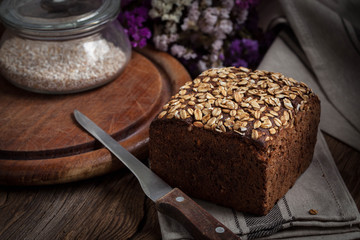 Whole Grain rye bread with seeds.