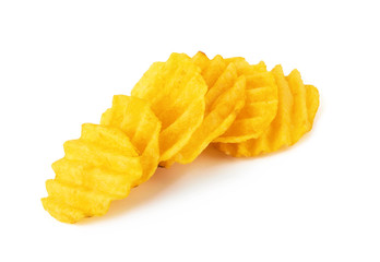 Potato chips isolated