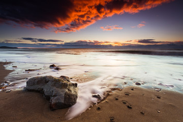 Fototapeta na wymiar Hampden Beach bei Sonnenaufgang - Südinsel von Neuseeland