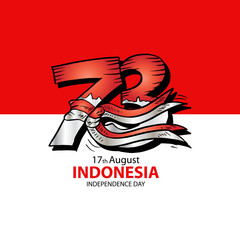 73 Years Indonesian Independence day Concept. 17th August.