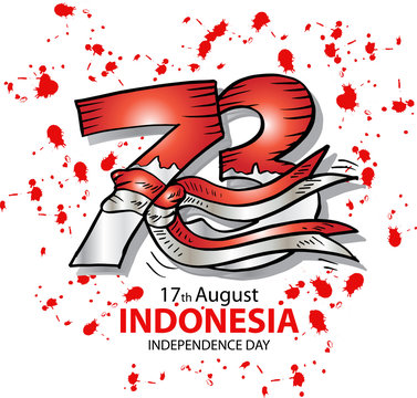 73 Years Indonesian Independence day Concept. 17th August.