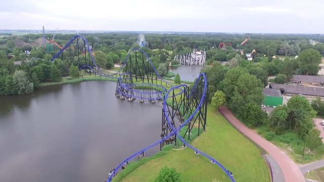 Aerial view on an Amusement park