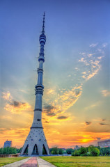 Ostankino Tower in Moscow, the tallest free-standing structure in Europe