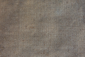 Plakat Old vintage linen cloth textile. Burlap rustic texture background.