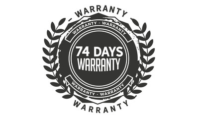 74 days warranty icon vintage rubber stamp guarantee