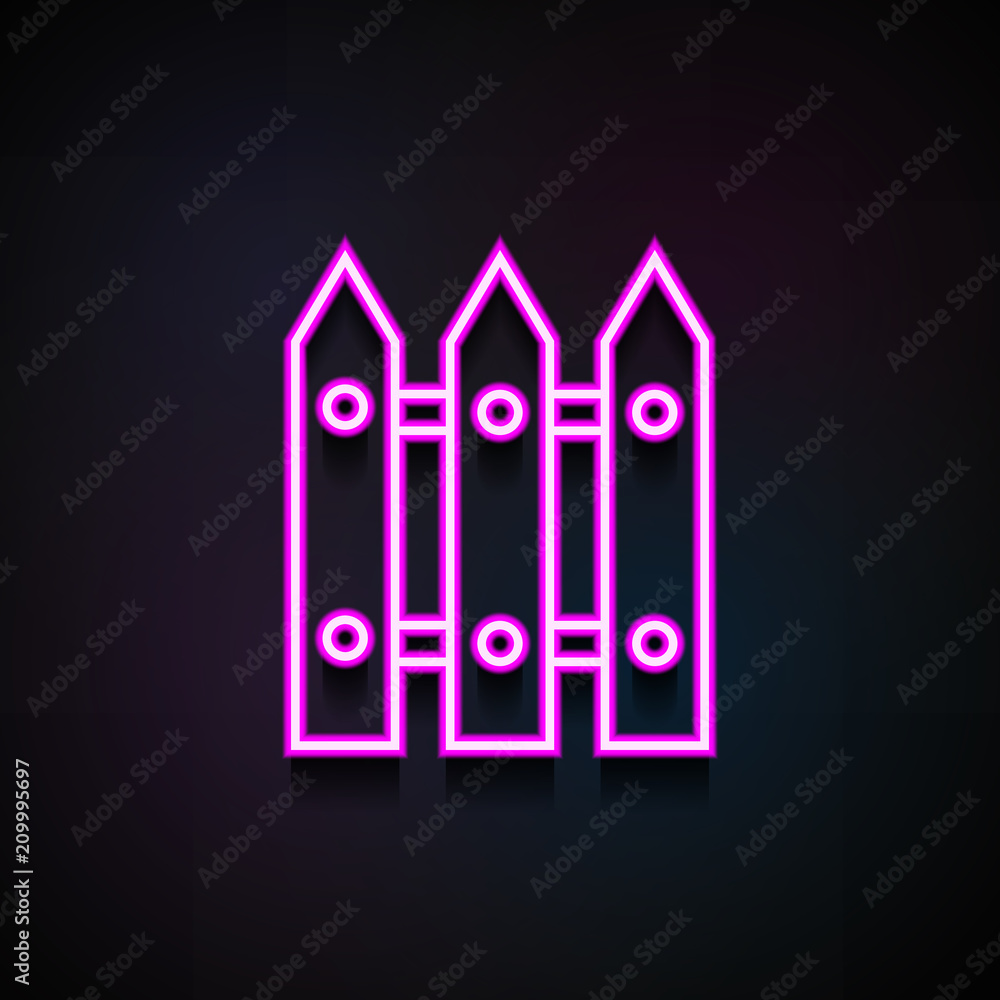 Aufkleber garden fence icon. element of minimalistic icons for mobile concept and web apps. neon garden fence 