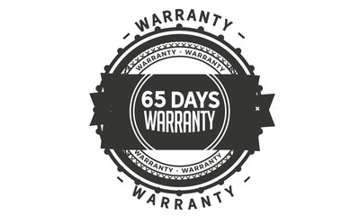 65 days warranty icon vintage rubber stamp guarantee