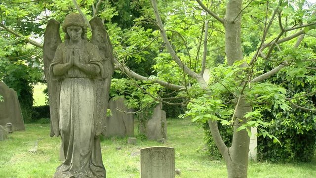 Praying Angel on a cemetery