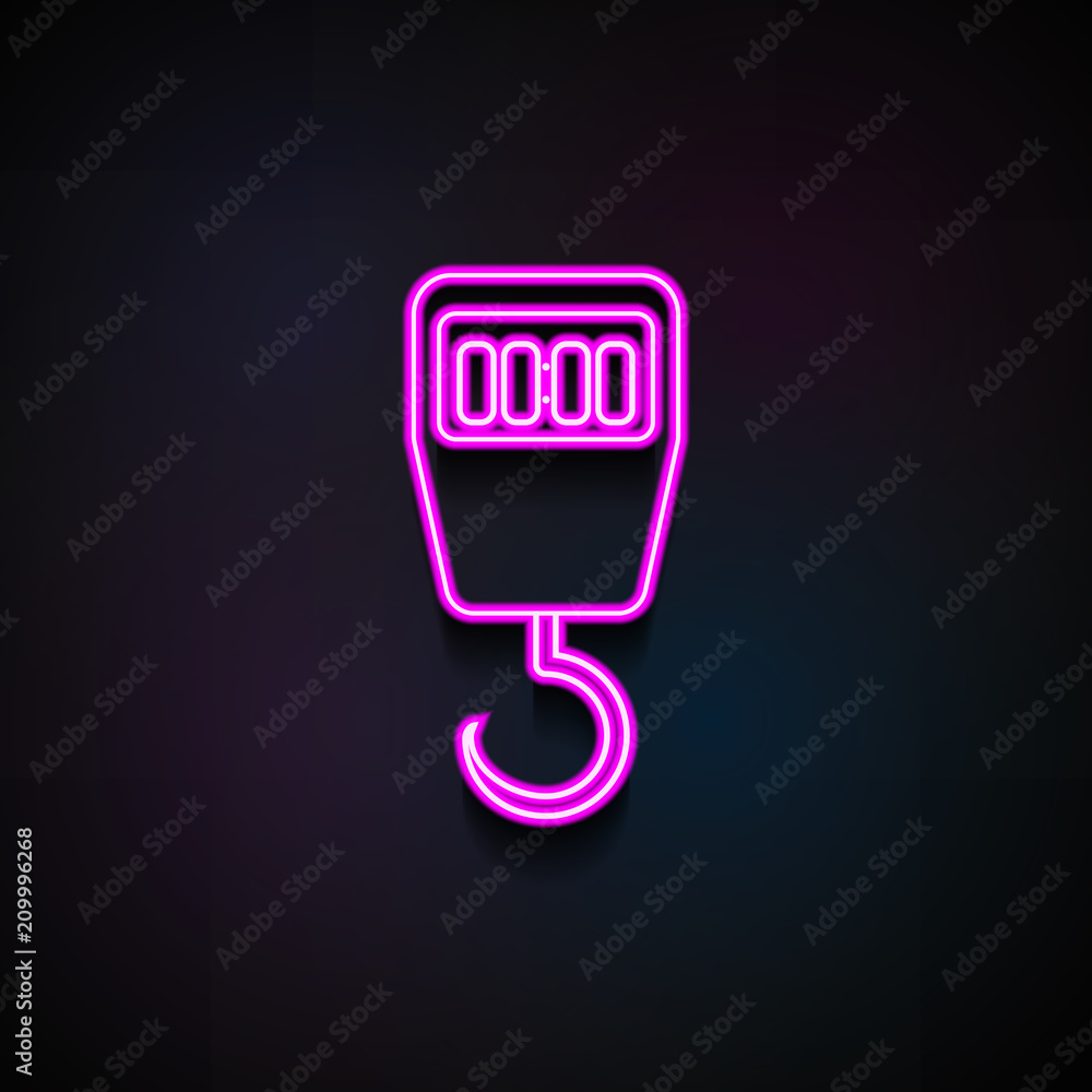 Poster electronic scales with hook icon. element of minimalistic icons for mobile concept and web apps. neo