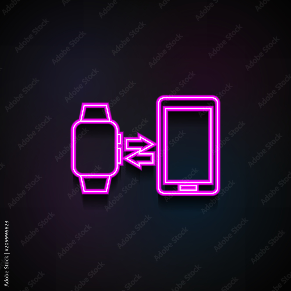 Poster synchronize smart watches with your phone icon. element of minimalistic icons for mobile concept and
