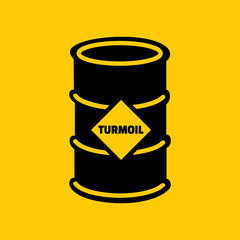 Idea illustrating that low oil price is causing turmoil amongst oil-producing countries.