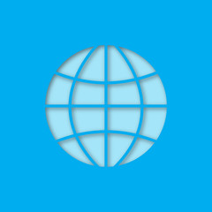 Globe paper cut out icon