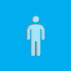 Man in front view paper cut out icon