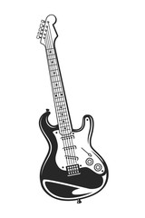 Vintage monochrome electric guitar concept