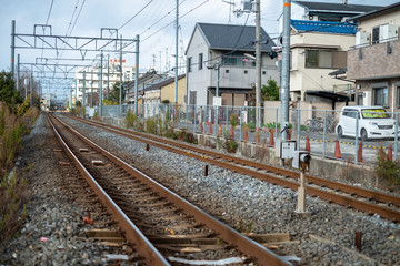 Railway track, Kyoto, Japan