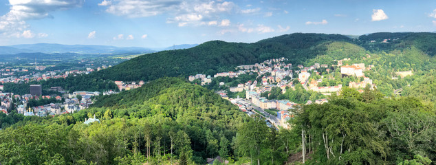 Fototapeta na wymiar Aerial view of Karlovy Vary, Czech Republic