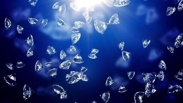 Falling Blue Diamonds