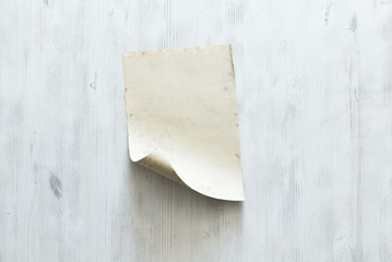 old paper on white wall