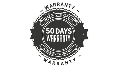 Fototapeta premium 50 days warranty icon vintage rubber stamp guarantee