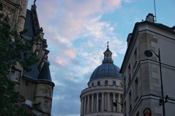 May 22, 2018 Paris, France. Architecture of Paris, fragments of facades of the buildings