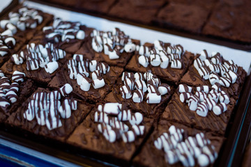 Thai sweet brownie marshmallow cakes