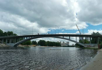 May 21, 2018 Kiev, Ukraine. Bridge over the Dnieper River.