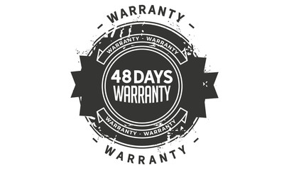 48 days warranty icon vintage rubber stamp guarantee