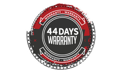 Fototapeta na wymiar 44 days warranty icon vintage rubber stamp guarantee
