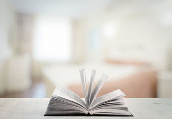 open book on in the bedroom