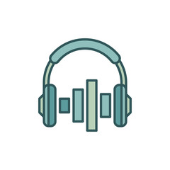On-ear headphones with equalizer vector icon