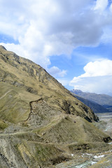 Fototapeta premium View of the mountains of the Greater Caucasus, Georgia. This is the main chain of the Caucasus mountains.