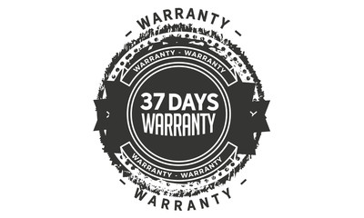 Fototapeta na wymiar 37 days warranty icon vintage rubber stamp guarantee