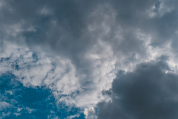 Beautiful sky with clouds in early May